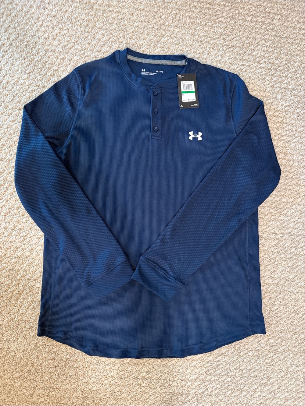 Under Armour Navy Long-Sleeve Waffle Henley Tee